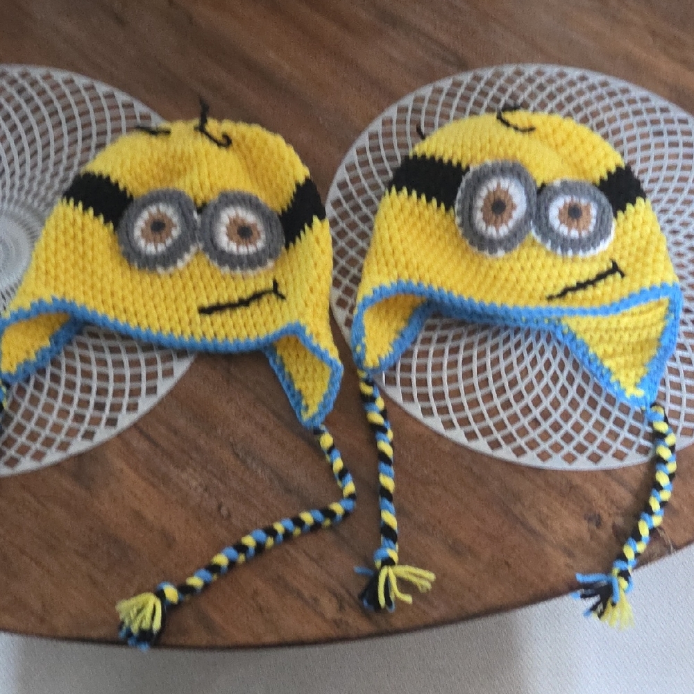 Yellow Minion-Inspired Knit Hats